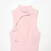 Vestido corto de verano sin mangas de estilo europeo y americano para mujer, nuevo, a la moda, elegante, con decoración de hebilla de nudo