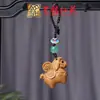 Colgante de Cadena para Teléfono Móvil Talla de Caballo de Palosanto Yiming Xianyuan Arena Verde Arcoíris Llavero de Caballo Tallado en Madera Creativo