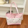 2026 Nuevo Encaje Gran Capacidad Viaje Cuadros Hombro Único Manual Bolso Tote Estilo Coreano Fresco Pequeño Floral