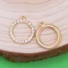 Criativo Elegante Acessível Luxo Diamante Geométrico Redondo Pingente DIY Acessórios Liga Galvanizada Joias Colar Pulseira Atacado