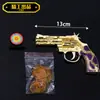 Brinquedo de galinha cinco garras Dragão Dourado roxo com elástico dourado Pistola de brinquedo liga revólver de metal pode explodir Modelo 13cm