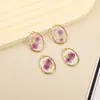 Nuevos Pendientes Hechos a Mano Accesorios de Joyería Colgante con Borde Dorado Joyería Colgante Creativo de Pegamento Transparente con Flor Seca Venta al por Mayor