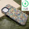 Venta Caliente Europea y Americana Bordado de Imitación Floral Tridimensional Funda Magnética para iPhone 17 Funda Dura con Película Mate para Apple 18
