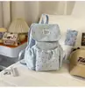 Mochila Saco com Tampa Flip-Top de Bolinhas para Mulheres, Estilo Universitário, Bolsa para Faculdade e Trabalho, Mochila Pequena Casual de Viagem de Nicho