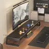 Estante organizador para escritorio de oficina, soporte de escritorio para monitor con cajón, soporte elevador para computadora, soporte elevado para computadora