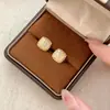Pendientes Cuadrados de Estilo Coreano Ins con Microincrustaciones de Diamantes, Diseño de Nicho Versátil, Pendientes de Lujo Ligero de Moda de Alta Gama