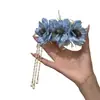 2026 Nueva Horquilla de Flor Rosa con Borla Estilo Vacaciones en la Costa Nicho Versátil Diseño Exquisito Accesorio para el Cabello para la Parte Trasera de la Cabeza