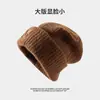 Gorro Grueso de Punto para Mujeres con Cabeza Grande, Holgado y Cálido para Otoño e Invierno, Gorro Slouchy que Hace que la Cara Parezca Más Pequeña, Gorro de Punto con Protección para las Orejas