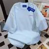 Camiseta Personalizada de Algodão Puro Pesado Estilo Street Versátil Manga Curta para Homens e Mulheres, Verão Solta Modeladora Gola Redonda Comprimento Médio Ins