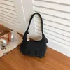 Outono Inverno Nova Bolsa de Mão PU Retrô 2026 Tendência Personalidade Moda Franja Bolsa de Ombro Design de Nicho Tendência Bolsa Feminina