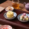 Plato para Té y Snacks de Cerámica Esmaltada Estilo Étnico Plato Pequeño para Snacks de Frutos Secos para el Hogar Plato Pequeño para Snacks de Té de la Tarde Plato Pequeño para Salsas