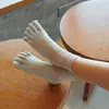 Calcetines de Algodón de Cinco Dedos, Media Pantorrilla, Cintura Alta, Calcetines Casuales Absorbentes de Sudor para Mujer, Procesamiento al por Mayor, Calcetines con Dedos Separados, Resistentes al Olor, Sin Dedos, Sin Costuras