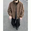 Chaqueta retro de cuello alto de moda estilo americano para hombre, nueva chaqueta de cuero PU holgada y elegante para adolescentes 2026