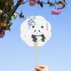 Abanico Redondo Panda de Frutas Estilo Chino con Texto Creativo, Nuevo Abanico Redondo de Papel de Caligrafía y Pintura China para Lugares Escénicos, Fotografía de Viajes y Abanico Tradicional