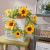 Anel Girassol Dança da Borboleta Sombra dos Sonhos Decoração para Casa Flor Casamento Flor Simulação Buquê para Segurar Decoração de Parede Rosa CF02020