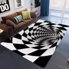 Tapete de Chão de Veludo Cristal com Ilusão Visual 3D, Tapete de Entrada para Sala de Estar, Tapete para Pés Antiderrapante e Resistente ao Desgaste, Tapete de Chão Divertido Popular Atacado
