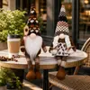 Nuevo festival de café transfronterizo muñeco de punto sin rostro con pierna colgante de cuchara sopera adorno de decoración para el hogar de muñeco Rudolf