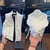 Novo colete fino de outono para homens, gola alta, com zíper, cor sólida, casual de negócios, corte slim