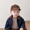 Gorra para Niños para Otoño e Invierno, Estilo Coreano Elegante Cuadros Versátil Visera Suave Gorra de Béisbol, Gorra de Béisbol para Bebé, Gorra de Exterior a Prueba de Viento