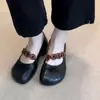 2026 Primavera Verão Novo Comércio Exterior Moda Casual Nicho Retrô Bico Redondo Salto Bloco Sapatos de Salto Único Sapatos Versáteis Transfronteiriço