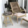Mesa y Silla de Balcón Mesa de Café Pequeña Silla de Mimbre Combinación Casual de Tres Piezas Terraza Exterior Silla de Ratán Mesa y Silla Resistentes a la Lluvia para Exteriores