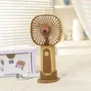 Venta Caliente de Verano Ventilador Pequeño de Mano Pipi Doll de Tres Velocidades con Viento Fuerte, Ventilador de Escritorio Portátil Recargable con Base