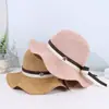 Nuevo Sombrero de Pescador con Lazo de Cinta Tejido para Mujer Hueco Transpirable Sombrero para el Sol Primavera Verano Exterior Casual Sombrero para el Sol