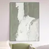 Arte de Parede Abstrata com Textura Estilo Wabi-Sabi, Sensação Verde Fresca e de Alto Padrão, Pintura Decorativa para Hall de Entrada, Pintura para Parede de Fundo de Sofá na Sala de Estar