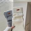 Suxinaimin Meias Folgadas Cinzas Meias Soltas Capas de Meias Outono e Inverno Quentes Retrô Etiqueta de Couro Lã Capas de Meias de Bezerro Modernas