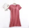 Camisón de modal con almohadilla en el pecho para mujer, fino, con volantes, de manga corta, pijama, ropa para casa, se puede usar como vestido para salir, mujer