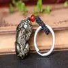 Obsidiana Cristalina de Sección Alta Una, Dos Monedas, Ojo de Tigre Pixiu Piedra Zorro Llavero, Colgante para Bolsos, Múltiples Estilos