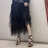 Primer Encuentro con la Temporada: Sandalias de Ante Negro con Forma de Serpiente para Mujer, Nuevo Modelo Verano 2026, Tacones Altos Transparentes de Celebridad de Internet, Tacón Fino de Moda