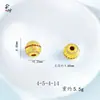 Accesorios de Bolas de Flor con Patrón de Nube para Cubo, Cuentas Espaciadoras con Agujero, Accesorios para Manualidades con Cuentas DIY, Cobre Esmaltado Chapado en Oro Tradicional con Diamantes