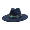 Aliexpress Amazon Otoño Top de Corazón de Gamuza Sombrero Fedora de Ala Ancha Sombrero Jazz de Ala Plana Sombrero de Caballero