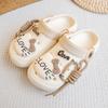 Nuevos Zapatos de Agujeros EVA Versátiles con Cabeza de Gato Amor para Mujer, para Exterior, Planos, Antideslizantes, Sandalias de Moda Baotou
