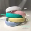 Diadema Francesa Retro con Cabeza de Esponja Corona Alta Borde Ancho Simple Color Sólido Accesorio para el Cabello de Celebridad de Internet de Gama Alta