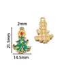 Pingente de Aço Inoxidável Desenho Papai Noel com Design de Gotejamento de Óleo, Pulseira DIY Feita à Mão, Colar, Chaveiro, Enfeite Pendente, Acessório