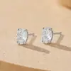 Pendientes de Tachuela de Plata de Ley 925 Forma de Huevo de Paloma Circonita para Mujer Pendientes Ovalados de un Solo Diamante Lujo Ligero Adornos para Orejas Temperamento Forma de Huevo Súper Brillante
