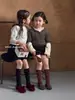 Calcetines de algodón peinado con volantes de perlas vintage de otoño para niñas, hasta media pantorrilla, calcetines holgados estilo coreano para niños, lote mixto