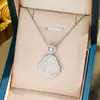 Collar de acero de titanio con cadena para clavícula femenina, imitación de calcedonia de hielo alta natural, Buda, accesorios de regalo de cumpleaños avanzados, venta al por mayor en vivo