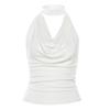 Chaleco sexy sin espalda, estilo europeo y americano, de verano, para mujer, de color liso, ajustado, estilo urbano, con cuello colgante, estilo cruzado, 2024