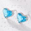 Pendientes de Zirconia de Colores en Forma de Corazón Producto Nuevo Exquisitos Estilo K Dulce Femenino Elegante Pendientes de Zirconio de Color Corazón Pendientes