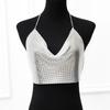 Europeia e americana mulheres cross-border novo metal lantejoulas sling festa boate festival de música sexy hot girl metal top para mulheres