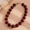 Colar Redondo Gradiente de Acrílico Transfronteiriço Europeu e Americano Estilo Coreano Estilo Nicho Corrente para Clavícula Colar Simples da Moda Ornamento para Mulheres