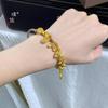 Pulsera de Monedas de Cinco Emperadores Doradas Abundantes Estilo Mismo que la Tienda de Oro Puzuo para Mujer, Nueva Pulsera Trenzada Retro China