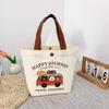Bolsa Pequena de Lona Versátil Feminina para Lancheira Simples de Mão Bolsa de Mão Ecológica Sacola de Compras Bolsa de Lanche