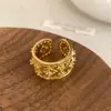 Anillo Geométrico Hueco de Encaje Vintage Estilo Francés con Circonita para Mujer, Lujo Ligero, Versátil, Único, Joyería de Moda de Alta Gama