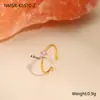 Anel Coração de Zircônia Transfronteiriço Anel de Aço Titânio Não Desbota Exquisito Versátil Aço Inoxidável Anel Aberto Anel