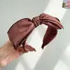 Diadema Grande con Lazo para Mujer, Estilo Dulce Coreano, Diadema de Tela de Color Sólido, Borde Ancho, Pinza para el Cabello Simple y Elegante