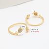 Anillo de Arte Floral de Zircón Estilo Retro Francés Dorado diy Joyería Hecha a Mano Anillo de Perlas Anillo de Cola